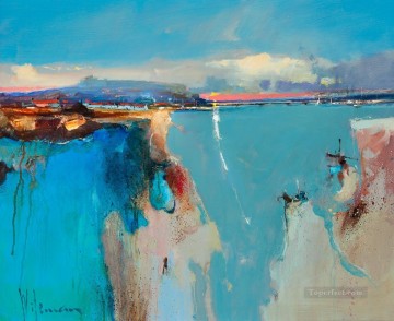 paisaje marino abstracto de la laguna azul Pinturas al óleo